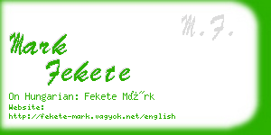 mark fekete business card